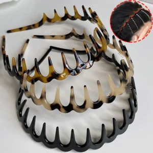 סרטי ראש גלים לנשים בצבע אחיד עם שן לא מחליקים סרטי שיער לנערות כביסת פנים ספורט סרטי שיער אביזרי שיער